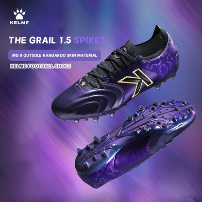 Chaussures de football Kelme en cuir de kangourou Mg - Chaussures de sport professionnelles pour le football - Chaussures de football d'extérieur antidérapantes