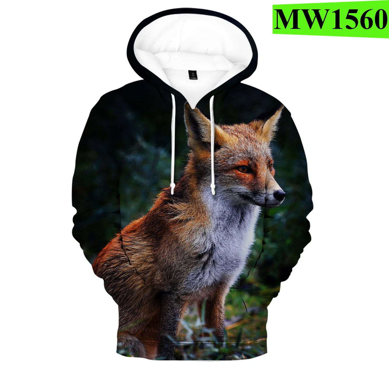 Populära hiphop-hoodies med ny 3D-rävprint, bekväma sweatshirts för män/kvinnor och vuxna/barn, avslappnade pullovers
