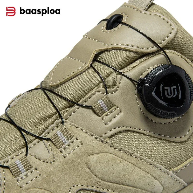 Baasploa Men's Hiking Shoes Non-Slip Wear-Resistant Outdoor Climbing Walking Shoes Comfort Inner Cotton Outdoor Sneakers