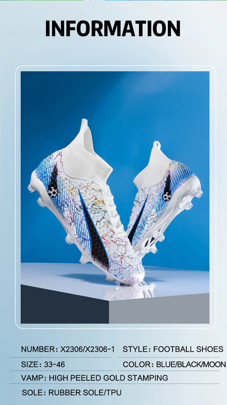 Chaussures de football pour hommes, chaussures de foot pour enfants, crampons de football professionnels pour femmes, chaussures antidérapantes TF/FG, chaussures de sport d'extérieur pour le football