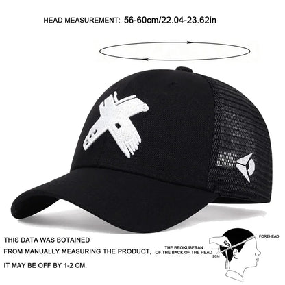 Unisex X Letter Embroidery Baseball Net Caps Spring and Summer Outdoor Adjustable Casual Hats Sunscreen Hat Sports Golf Cap