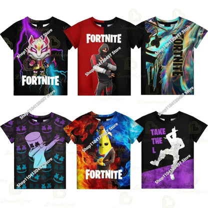 Fortnite T Shirt for Kids Banana Peely T-shirt Men's Women's Tshirt Battle Royale Game T Shirt Harajuku Summer Tops