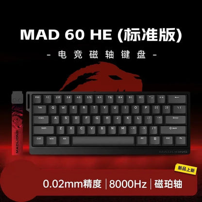 Madlions Mad 60He Magnetic Switch Mechanical Keyboard MAD68 Wired Keyboard Mad60he Custom MAD68he E-sports Gamer Keyboard Gifts