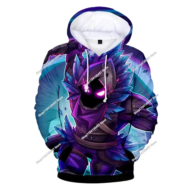 Children's Fortnite Anime Hoodie Men's Streetwear Hip-Hop Sportswear Casual Loose Fit Sweatshirt Outdoor Fashion