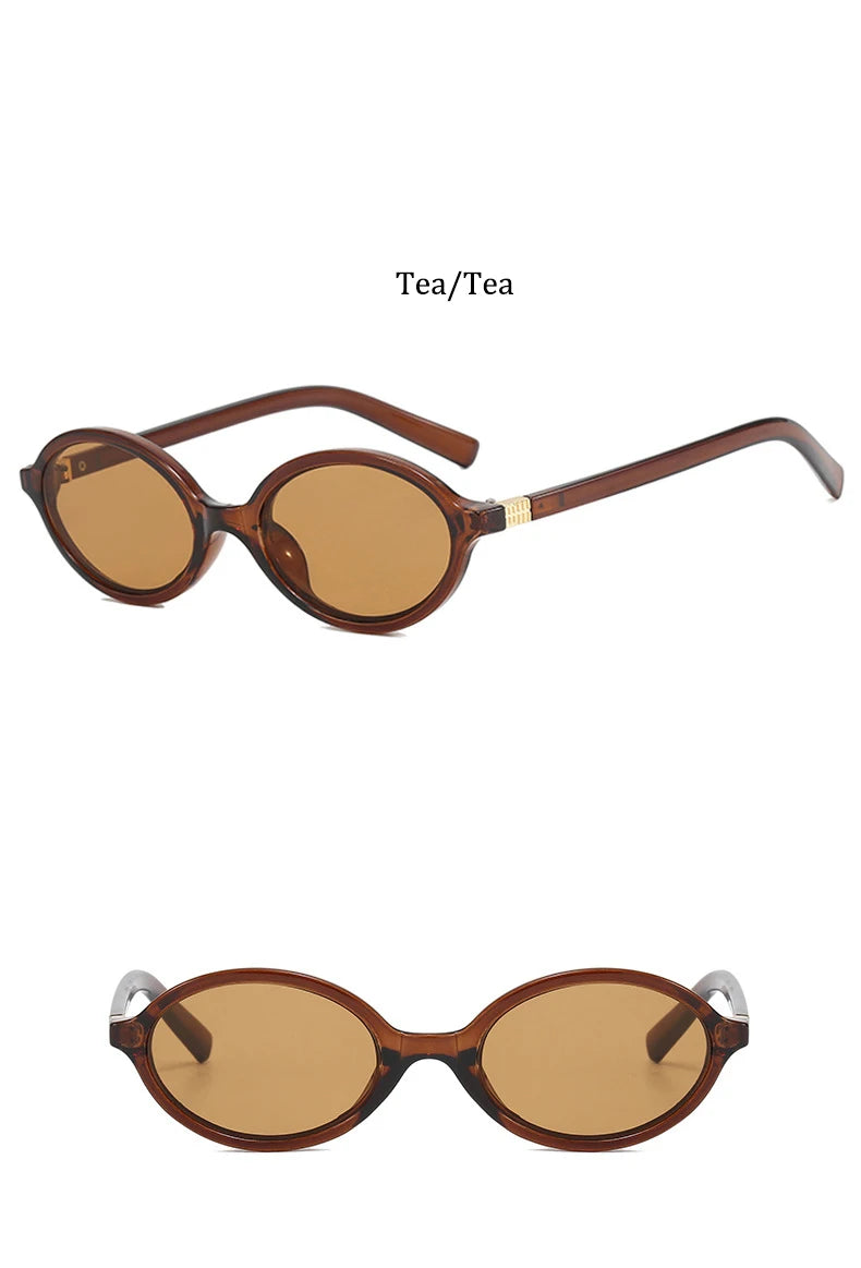 Cute Small Frame Oval Women's Sunglasses Sexy Leopard Retro Luxury Sun Glasses Ladies Fashion Shades Trends Eyewear Unique