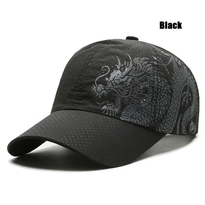 Nova ljetna bejzbolska kapa s kineskim zmajem, brzosušeća s otvorima za zrak, uniseks, za outdoor, ležerne sportske aktivnosti i zaštitu od sunca, trucker stil