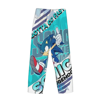 Custom Print Men's Soniced Pajama Pants Hedgehog Game Sleepwear Sleep Lounge Bottoms with Pockets