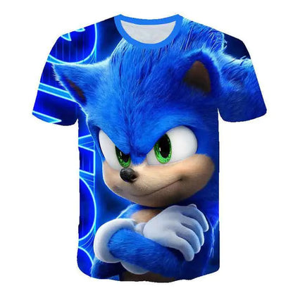 Men T Shirt Women Tee Boys Girls Top Adults Children Parent Child quick dry kid Tshirts Sonic The Hedgehog Anime Cartoon Print