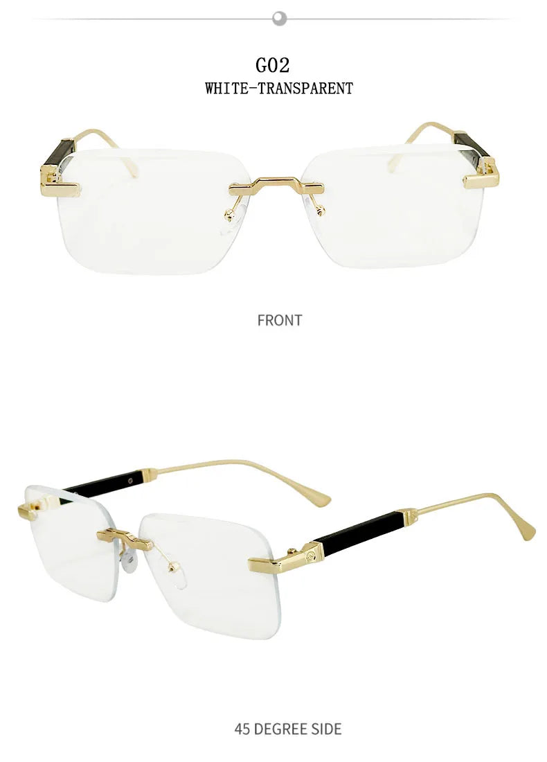 Čtvercové sluneční brýle pro ženy, trendy vintage designové bezrámové sluneční brýle pro muže, módní brýle na dovolenou, Lentes De Sol Mujer
