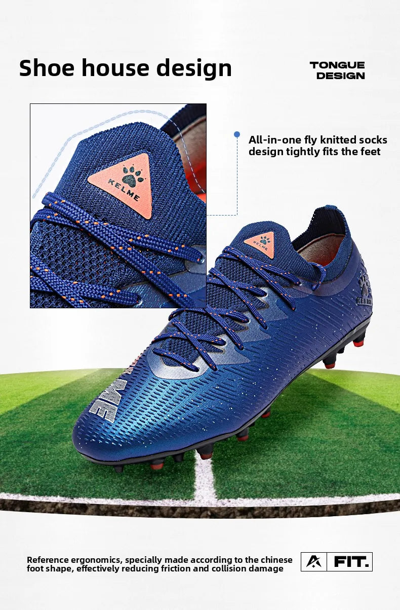 Chaussures de football professionnelles pour adultes Kelme Tf Nail Breaking, chaussures d'entraînement pour jeunes, chaussures de football Mg antidérapantes pour match