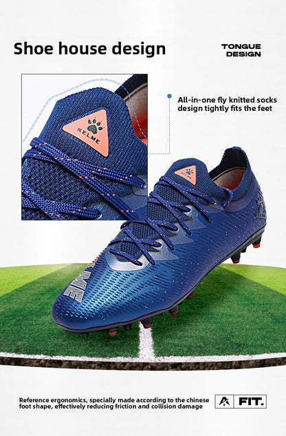Chaussures de football professionnelles pour adultes Kelme Tf Nail Breaking, chaussures d'entraînement pour jeunes, chaussures de football Mg antidérapantes pour match