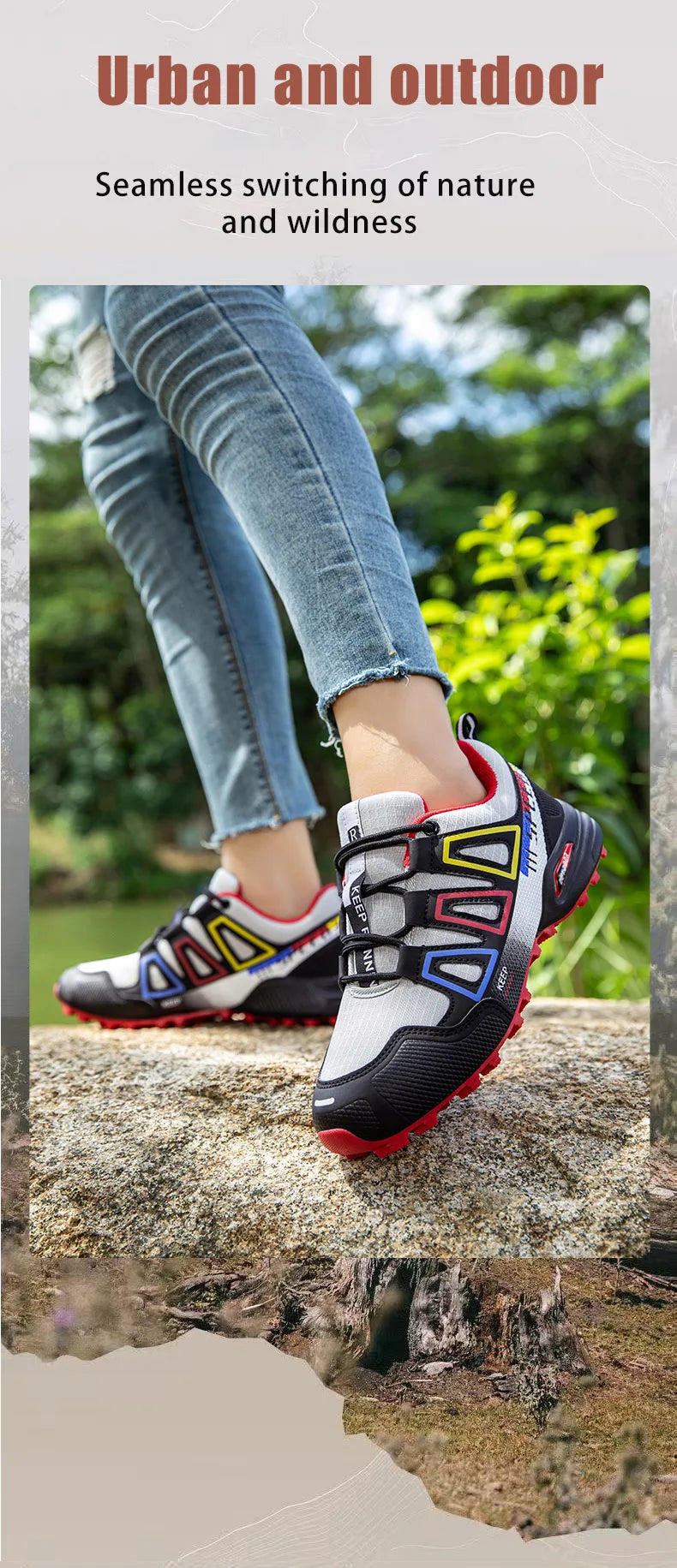 Women's Waterproof Hiking Shoes Outdoor Sports Shoes Women's Walking Travel Sports Shoes Bicycle Sports Shoes Running Sports Sho