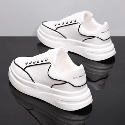 Sapatos brancos pequenos para casal, sapatos de homem, sapatos desportivos de mulher, ténis de homem, sapatos desportivos casuais com aumento de altura no interior