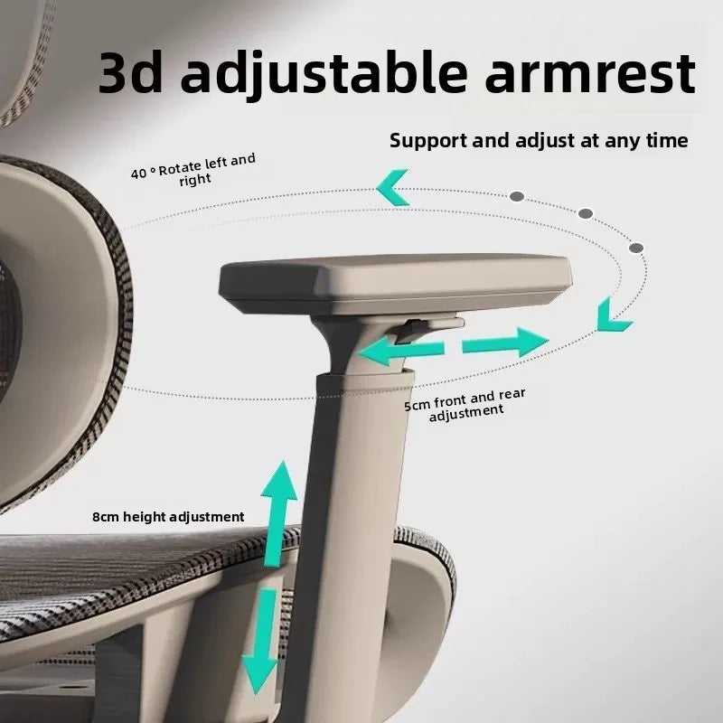 Breathable Ergonomic Office Computer Chair Reclining Gaming Chair Comfort Lumbar Support Long Sitting Adjustable Swivel Design