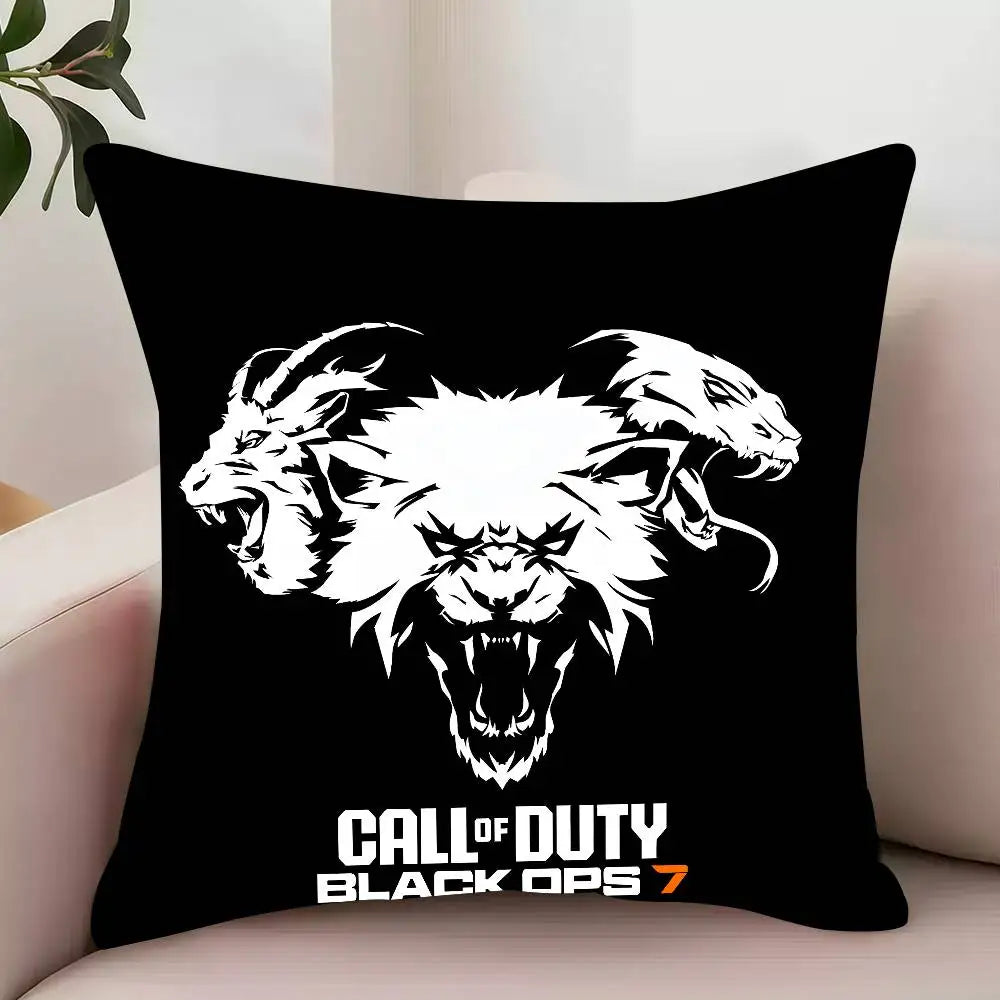 Game C-Call of D-Duty Black Ops 7 Pillow Case Decor Protective Covers Comfortable soft for Sofa Living Room Home office