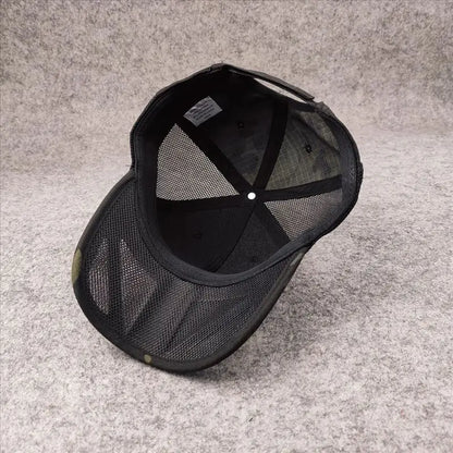 Atmungsaktive Sommer-Baseballkappe aus Mesh für Herren, für große Kopfgrößen, verstellbar, Freizeitkappe, Camouflage-Design, Outdoor-Dschungelkappe, Herren, 62 cm