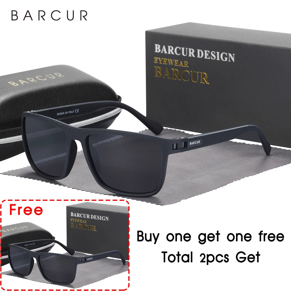 BARCUR Design TR90 Sluneční brýle pro muže Polarizované Lehké sportovní sluneční brýle Dámské brýle Doplněk k brýlím Oculos Ochrana proti UVAB záření