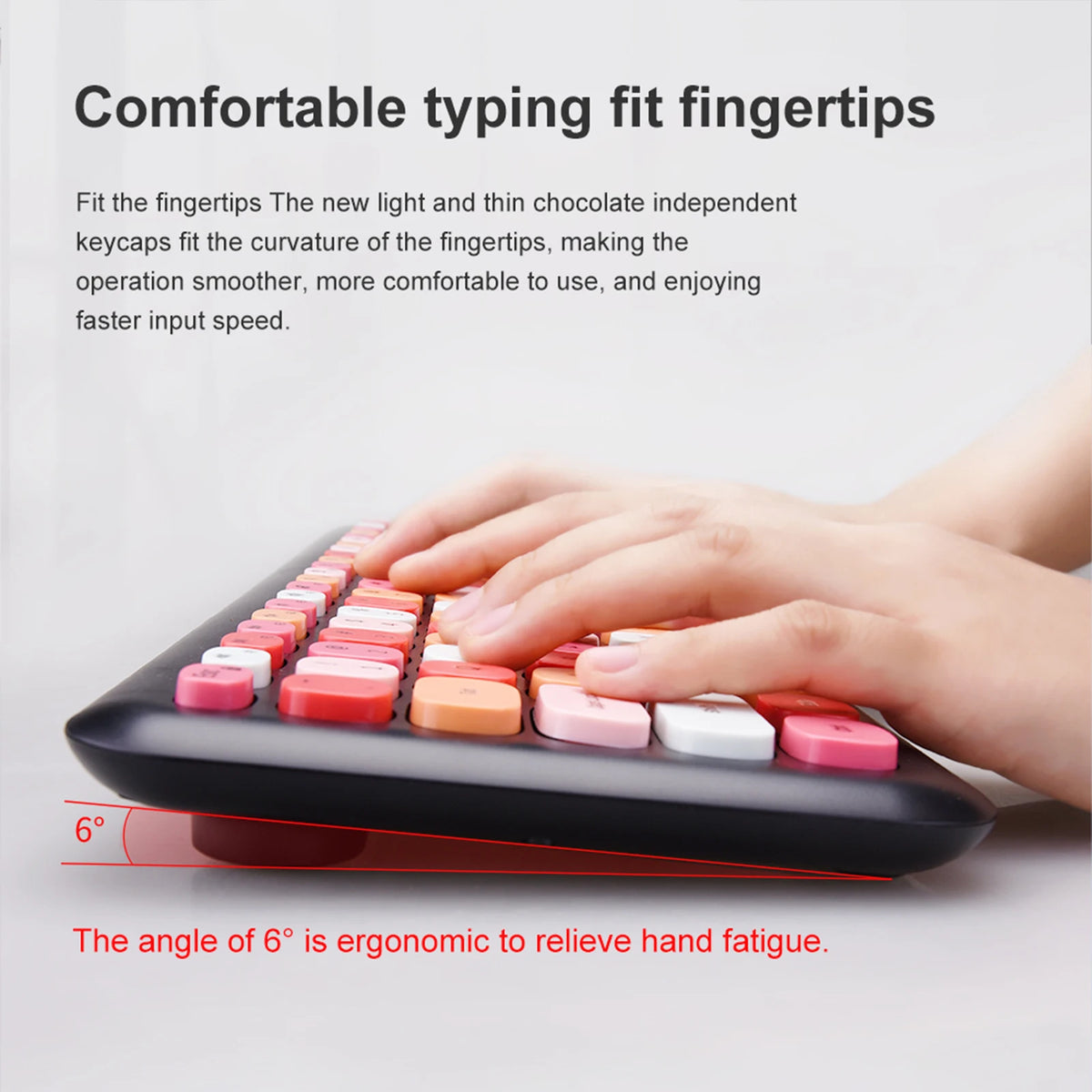 MOFii 1 Set 668 Wireless Keyboard and Mouse Combo, Gradient Keycaps Full Size Keyboard for Girls, 2.4G Plug and Play, US QWERTY