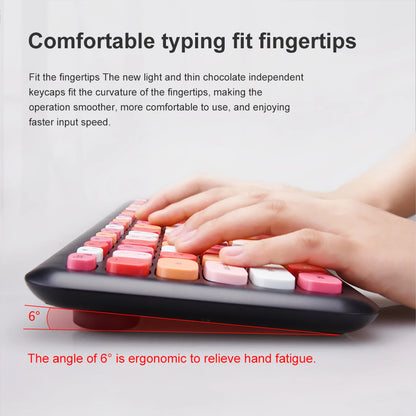 MOFii 1 Set 668 Wireless Keyboard and Mouse Combo, Gradient Keycaps Full Size Keyboard for Girls, 2.4G Plug and Play, US QWERTY