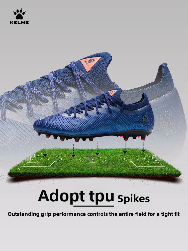 Chaussures de football professionnelles pour adultes Kelme Tf Nail Breaking, chaussures d'entraînement pour jeunes, chaussures de football Mg antidérapantes pour match