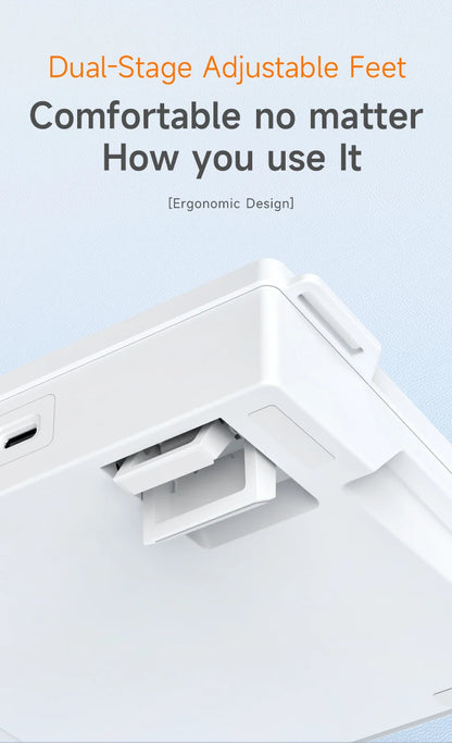 AJAZZ AF82 Low-Proflie Electrostatic Keyboard  4000mAh Trl-Mode 75% Type-C Display Screen  Keyboard Office Gaming E-sport