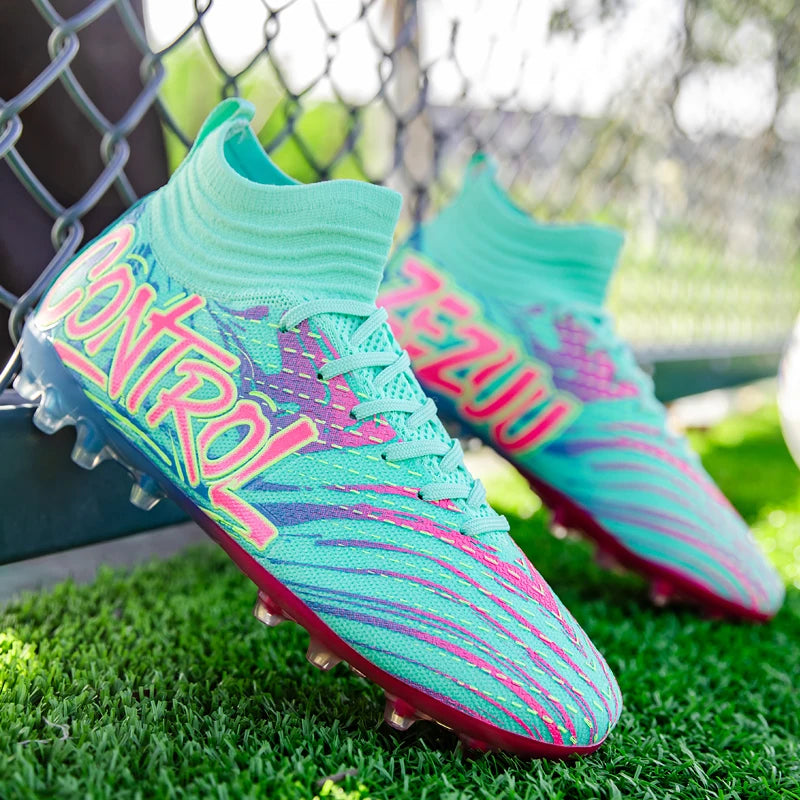 New Men Football Boots Cleats Sneakers High-top High-quality Soccer Shoes Non-Slip Futsal Grass Match Indoor Hot-selling FG/TF
