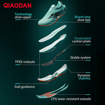 QIAODAN Feiying PB6.0 Men Running Shoes Professional Marathon Full Palm Suspended Carbon Plate Racing Sneakers QDB023261299