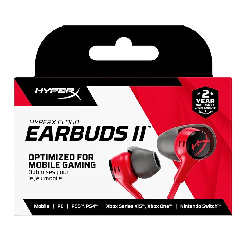 Original HyperX Cloud Earbuds II Wired Gaming Earphone 3.5mm Microphone Multi-Function Button FOR PC Mobile Nintendo Switch