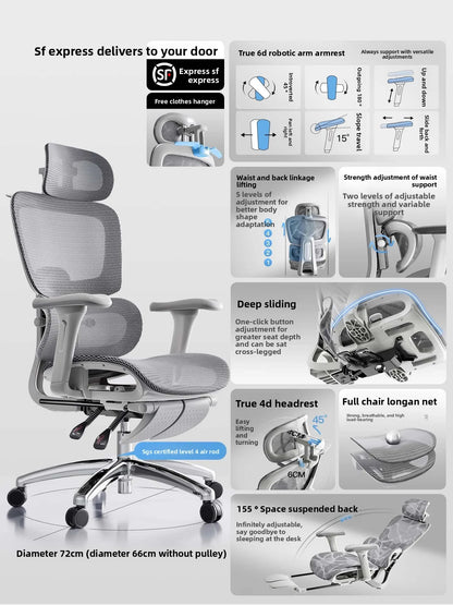 Ergonomic Office Chair with Lumbar Support, Adjustable Height Gaming Chair, Comfortable Computer Chair with Swivel Recliner Design for Home & Office