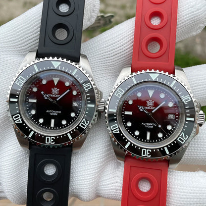 SD1964 Steeldive Brand 2023 Red-Black 45.4MM Men Sapphire Glass Luminous 1000M Waterproof NH35 Dive Watch with Ceramic Bezel