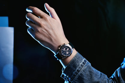 PAGANI DESIGN New Gold Blue Luxury Quartz Watch For Men Gift Box VK63 Movt Chronograph Sapphire Crystal Stainless Steel Watch