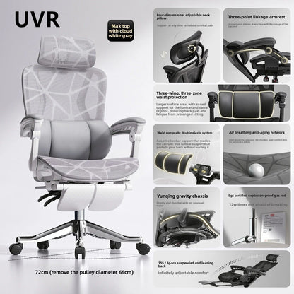 UVR Gaming Computer Chair Ergonomic Office Chair with Reclining Backrest, Adjustable Height, Comfortable Mesh Executive Swivel Chair for Home & Work