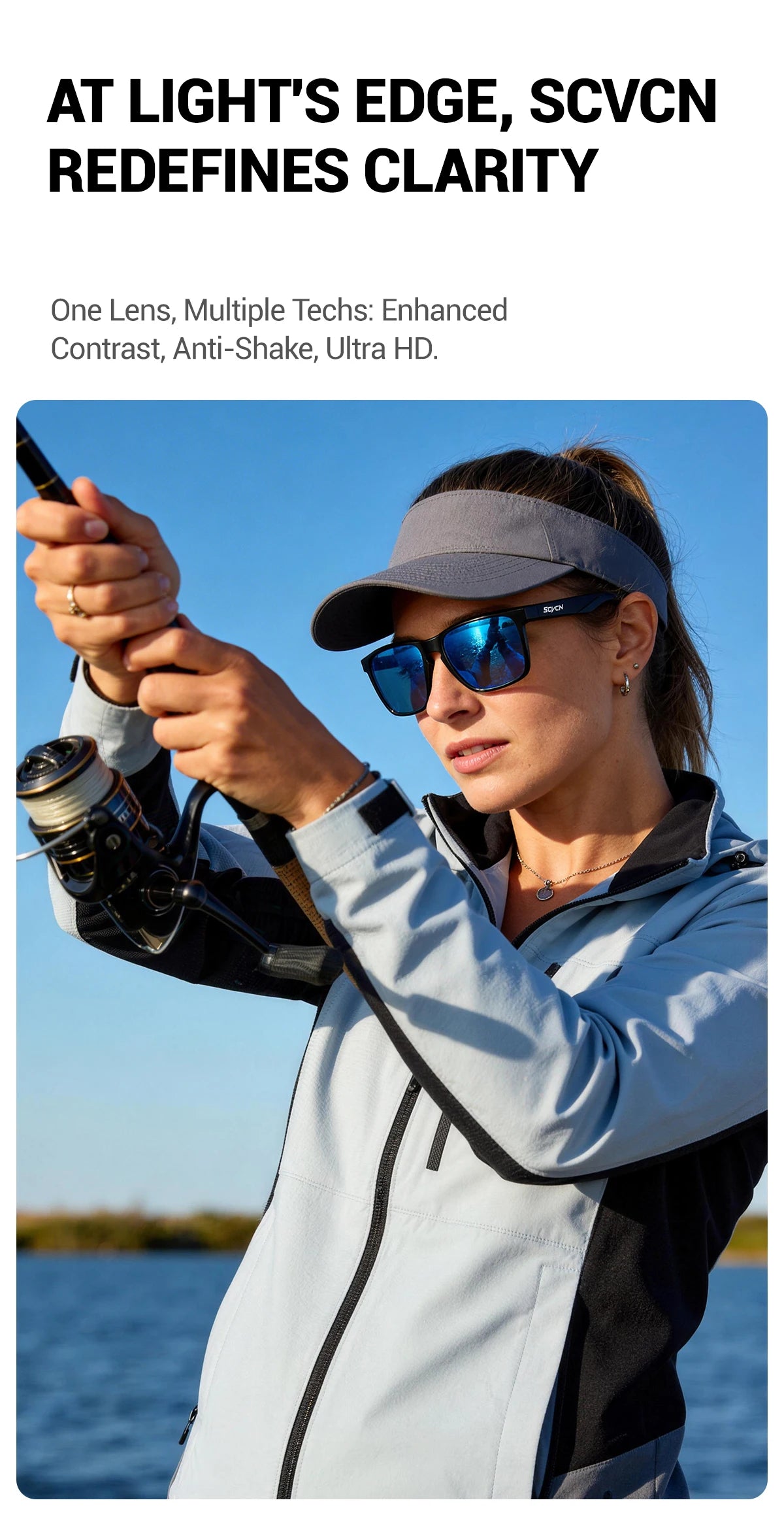SCVCN Outdoorní polarizované sluneční brýle pro vodní sporty, pláž, oceán, moře, plošinu, rybaření, cyklistiku, MTB, sportovní jízdu na kole a turistiku, UV400