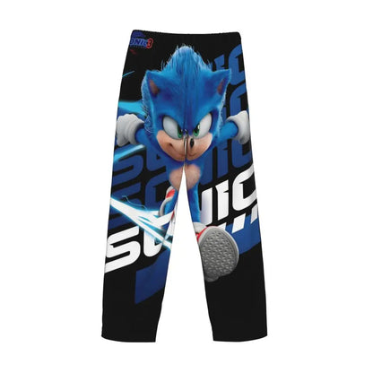 Custom Print Men's Soniced Pajama Pants Hedgehog Game Sleepwear Sleep Lounge Bottoms with Pockets