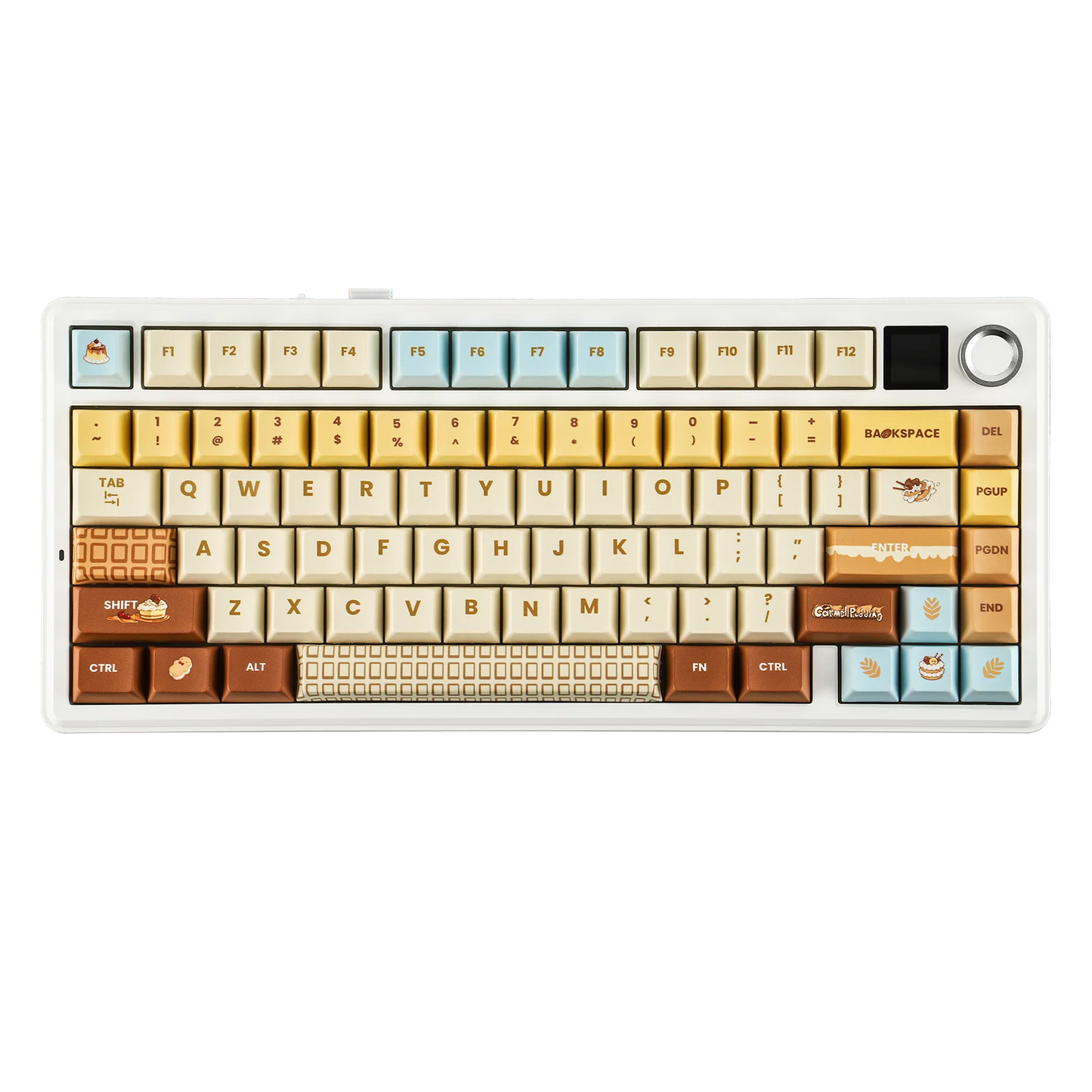 EPOMAKER X AULA F75 MAX kompakte mechanische Tastatur im 75-%-ANSI-Layout, kabelgebunden/Bluetooth/2.4GHz kabellos, mit TFT-Bildschirm und Drehregler