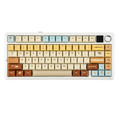 EPOMAKER X AULA F75 MAX kompakte mechanische Tastatur im 75-%-ANSI-Layout, kabelgebunden/Bluetooth/2.4GHz kabellos, mit TFT-Bildschirm und Drehregler