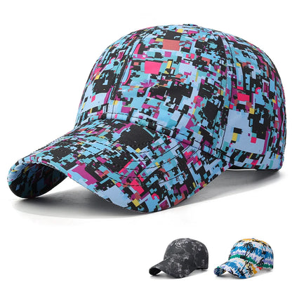 Sommer-Baseballkappe mit Graffiti-Motiv und Leuchtelementen, Unisex, Outdoor-Sonnenschutz, modische Sportkappe, lässige Duckbill-Kappe