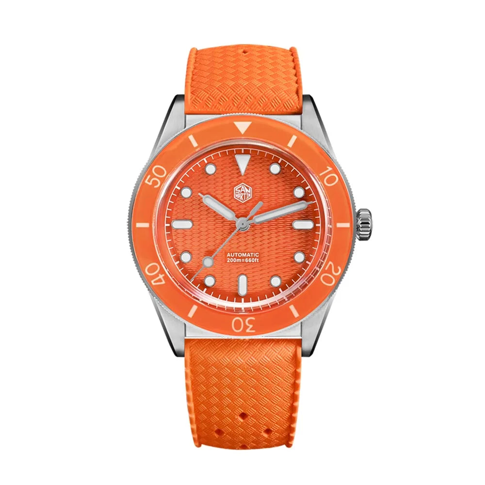 San Martin Official 39mm Guilloche MOP Dial Miyota 90S5 Sport Watch Automatic Mechanical Sapphire Bezel 20 ATM Luminous SN0151