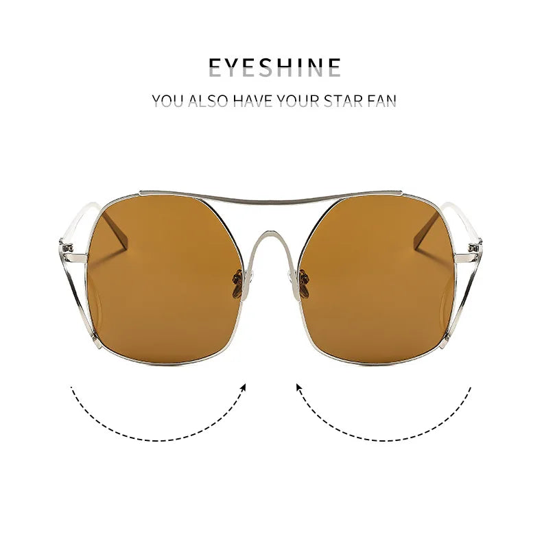 Y2k Polygon Oversized Sunglasses Women Luxury Brand Metal Sun Glasses Fashion Personality Outdoor Retro Eyeglassess Uv400 Men