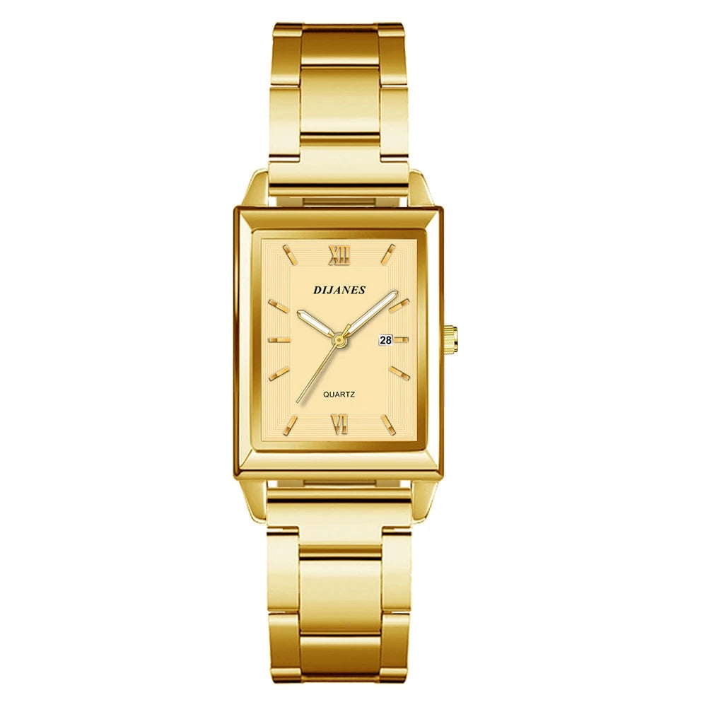 Fashion Watches for Men Luxury Rectangle Stainless Steel Men's Quartz Wristwatch Business Man Watch Clock Gift relogio masculino