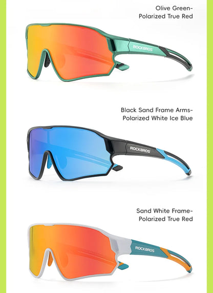 ROCKBROS Dětské polarizované fotochromatické cyklistické brýle s ochranou UV400, sluneční brýle pro outdoorové sporty, dětské brýle na horská kola (MTB)