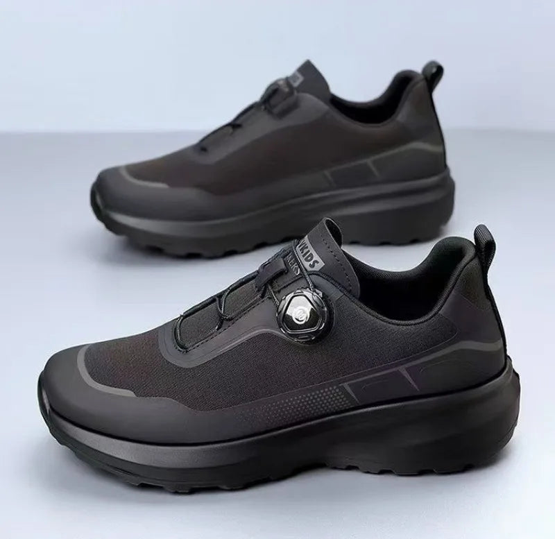 Original New Men Rotating-Button Driving Sneakers Platform Casual Walking Shoes Outdoor Wear-Resistant Running Sports Shoes Plus Size