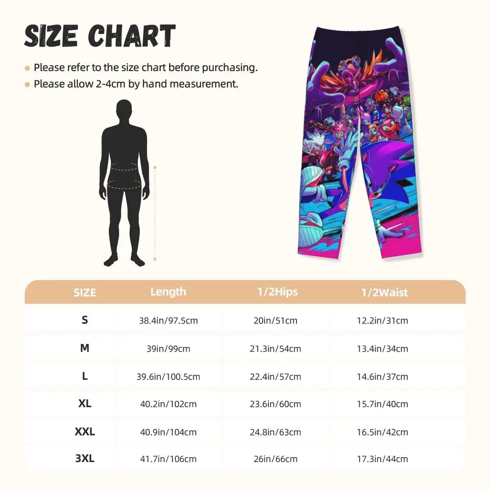 Custom Women Soniced Pajama Pants Printed Hedgehog Game Sleep Sleepwear Bottoms with Pockets