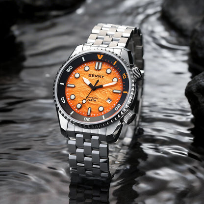 BERNY Diver Automatic Watches Men's Luxury Sapphire 316L Stainless Steel Mechanical Watch 42MM 200M Waterproof Diving Men Watch