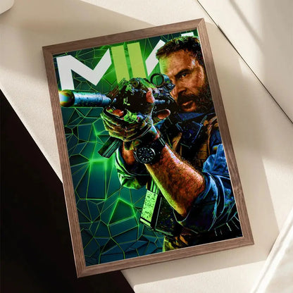 Call of D-DUTY Game Poster Stickers Painting Self-Adhesive Mural HD Wall Decals for Bedroom Living Room Home Decor Gift