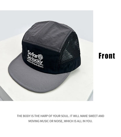 Unisex Flat Eave Embroidered Letters Baseball Hats Breathable Korean Sunshade Quick Drying Peaked Caps Niche Versatile ins