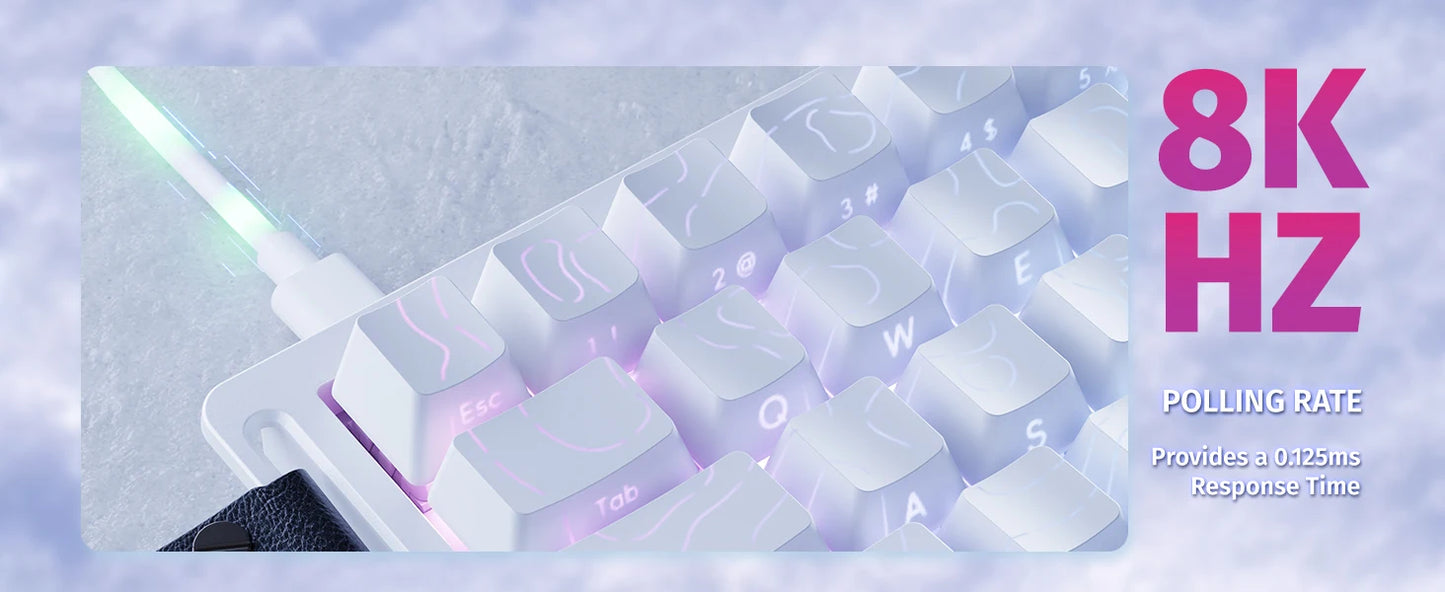 ATTACK SHARK X68 HE Rapid-Trigger mechanische Gaming-Tastatur 60% kabelgebunden mit einstellbarer Auslösung, Hall-Effect-Magnetschalter, 8KH