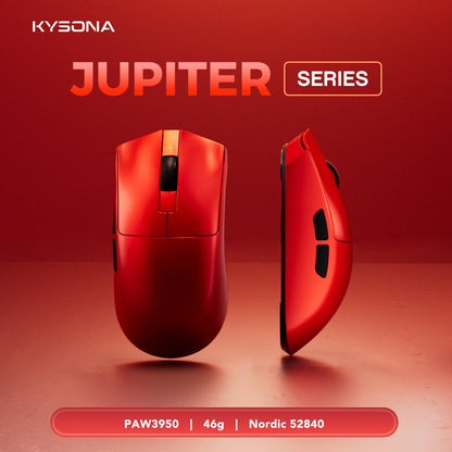 KYSONA Jupiter Series Gaming Mouse Wired Wireless Mice 8Khz PAW3950 Sensor Bluetooth 46g Rechargeable Web Driver For PC Laptop