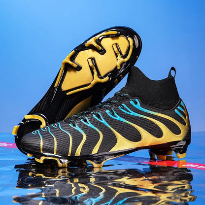 Men Soccer Shoes Sport FG/TF Outdoor Football Boots Training Boys Match Non Slip Long Spikes Cleats Indoor Futsal Comfortable