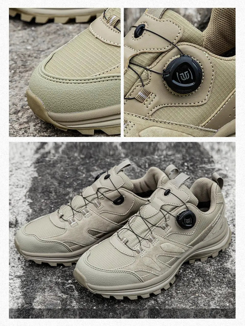 Baasploa Men's Hiking Shoes Non-Slip Wear-Resistant Outdoor Climbing Walking Shoes Comfort Inner Cotton Outdoor Sneakers